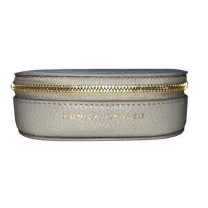 Monica Vinader Women’s Grey Leather Mini Oval Jewelry Box Elegant Organizer